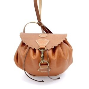 Sac à bandoulière Tosca femme en cuir lisse et grainé marron grand modèle par Cuir Polaine, Artisan Créateur Maroquinier, Artisan de France